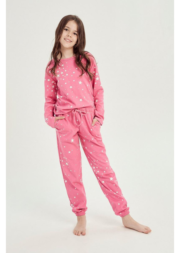 Детская хлопковая пижама с брюками 3030/3031/3048 AW23/24 ERYKA розовый, Taro (Польша)