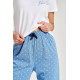 Женская хлопковая пижама с брюками 3104 LEONA белый+голубой, Taro (Польша)