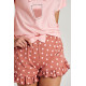 Женская пижама с шортами 3126 FRANKIE св.серый+св.розовый, Taro (Польша)