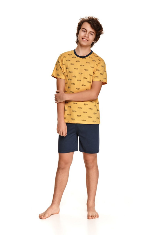 Подростковая хлопковая пижама 344 SS21 Max желтый+синий, Taro (Польша)