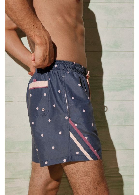 Мужские пляжные шорты 90130 SS23 т.серый+св.розовый, Ysabel Mora (Испания)